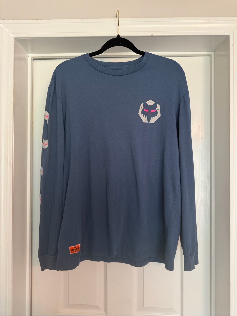Fox Men's Long Sleeve Tee in Slate Blue with Icon Graphic